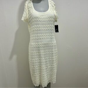 🕊️ Ronni Nicole Ivory Lace Dress – Size 12 – Elegant Scoop Neck – NWT